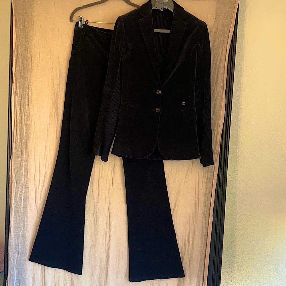 GUCCI velvet costume pants and jacket